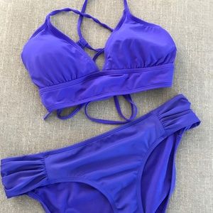 Athleta Strappy Bikini Top and Shirred Bottom